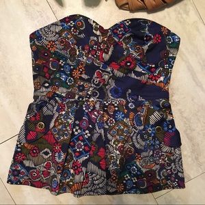 NWOT Anthropologie Fei Primula Peplum Top Sz 0